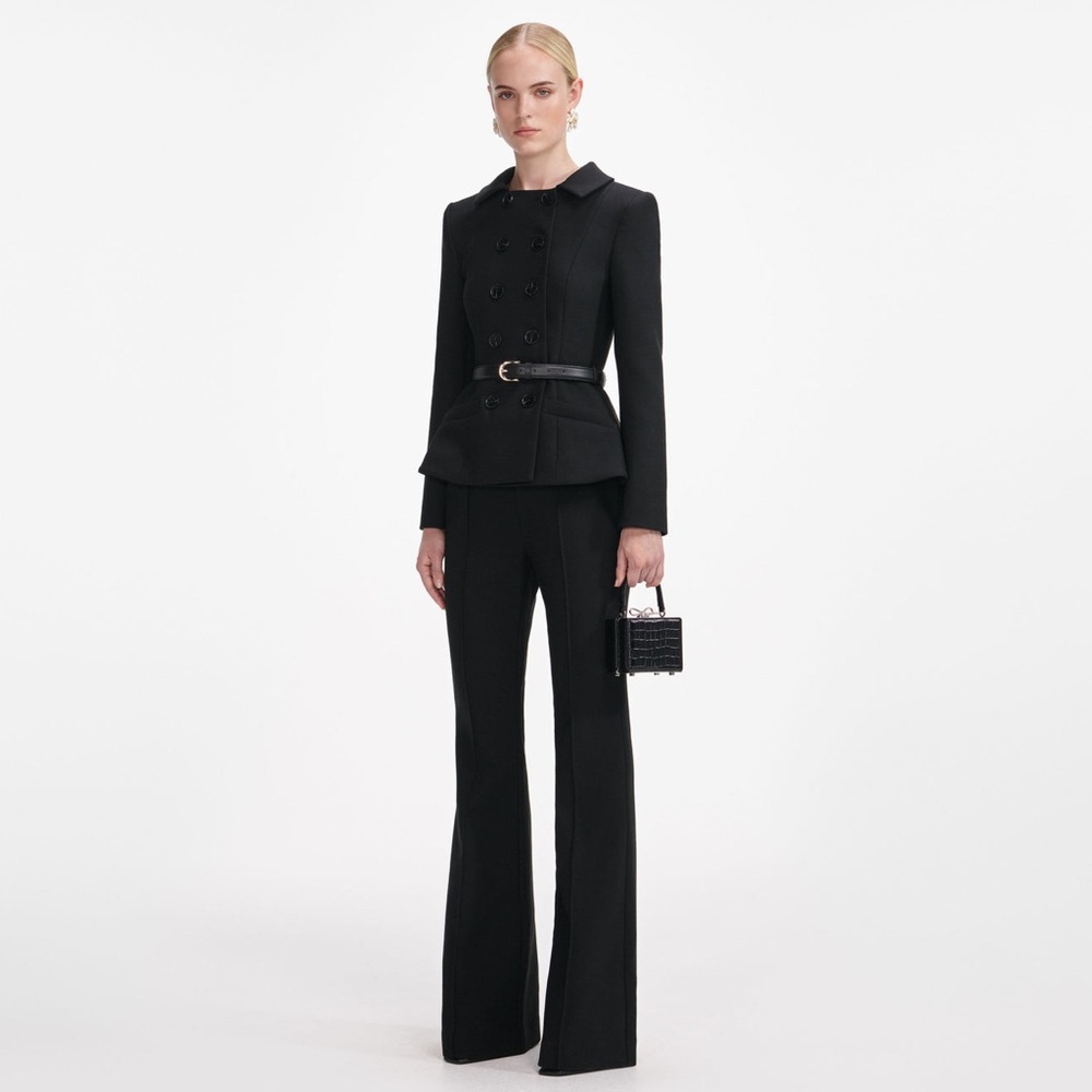 Self-Portrait Black Wool Double Breasted Jumpsuit - Picture 3 of 6